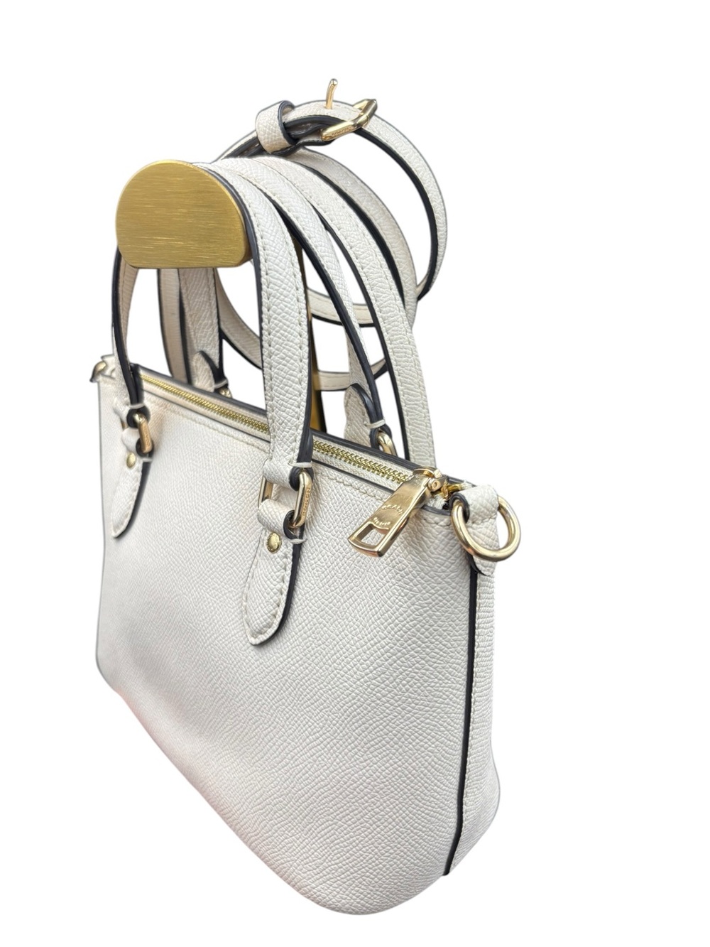 Coach Mini Gallery Crossbody CH198 Chalk Leather Gold Hardware Satchel - Picture 6 of 12